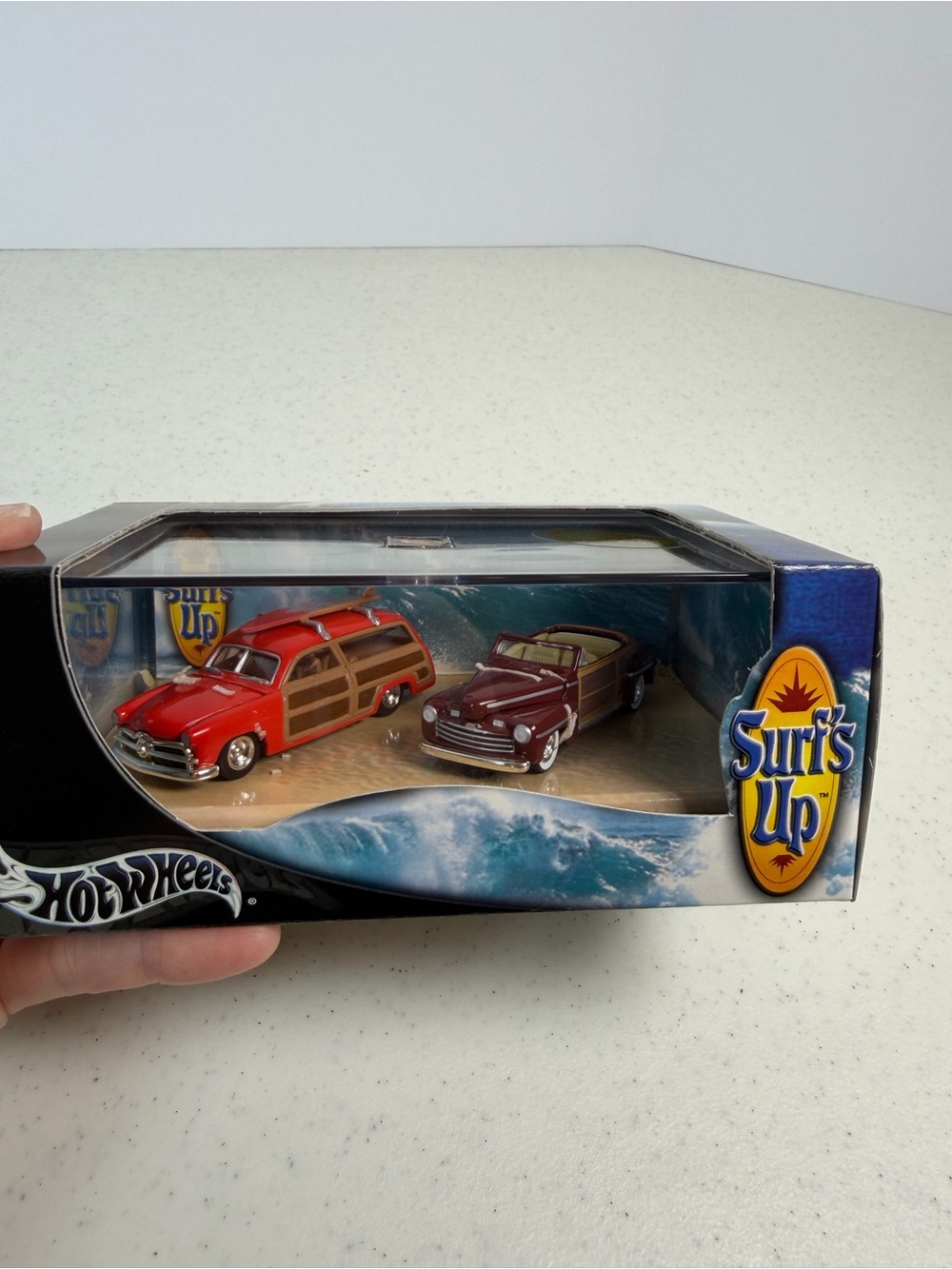 Hot Wheels Surf’s Up LE 2-Car Set Ford Woody & Ragtop NIB